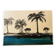 Tableau aquarelle bichrome signé « crépuscule sur le Nil »