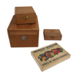 Lot of 4 vintage wood boxes
