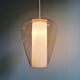 Scandinavian pendant light in white satin glass and pale pink clear glass, 1960