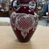 Small red blown vase