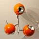 Vintage seventies orange eyeball ceiling light