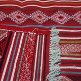 Red Berber carpet Handmade wool 115x215cm