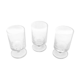 3 anciens verres à pied en verre transparent