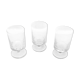 3 old transparent glass foot glasses