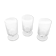 3 old transparent glass foot glasses