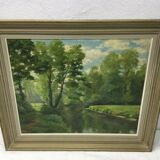 A. Ledieu – Oil on canvas "Bassin d'Hermes"