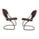 Paire de chaises rares des années 60 dans le style de Gastone Rinaldi, Italie, années 1970.