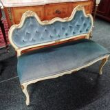 Louis XV style bench in painted wood