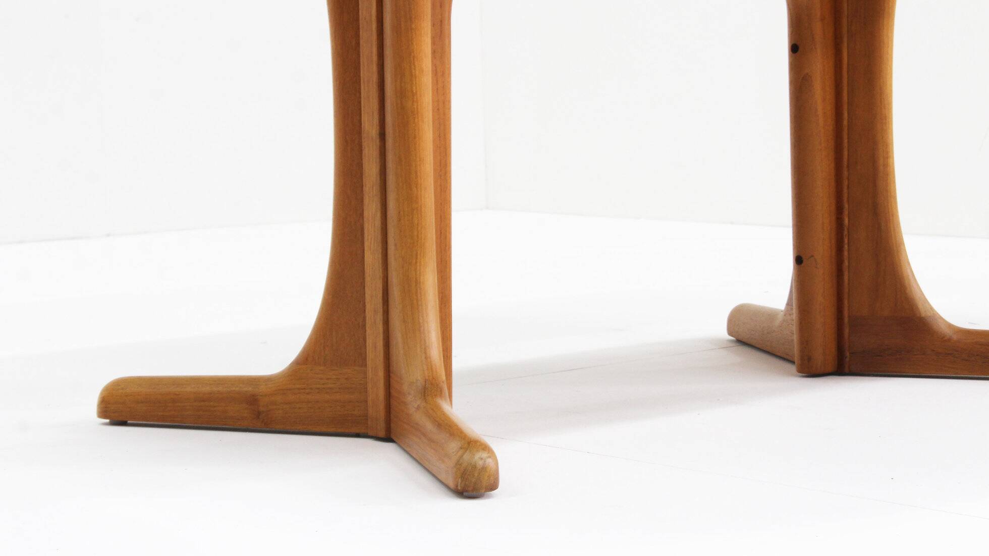 Vintage Danish oval extendable dining table solid teak 1960s