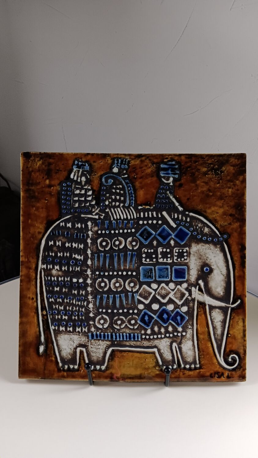 Ceramic plaque series Unik, Elephant by Lisa Larson - Gustavsberg
