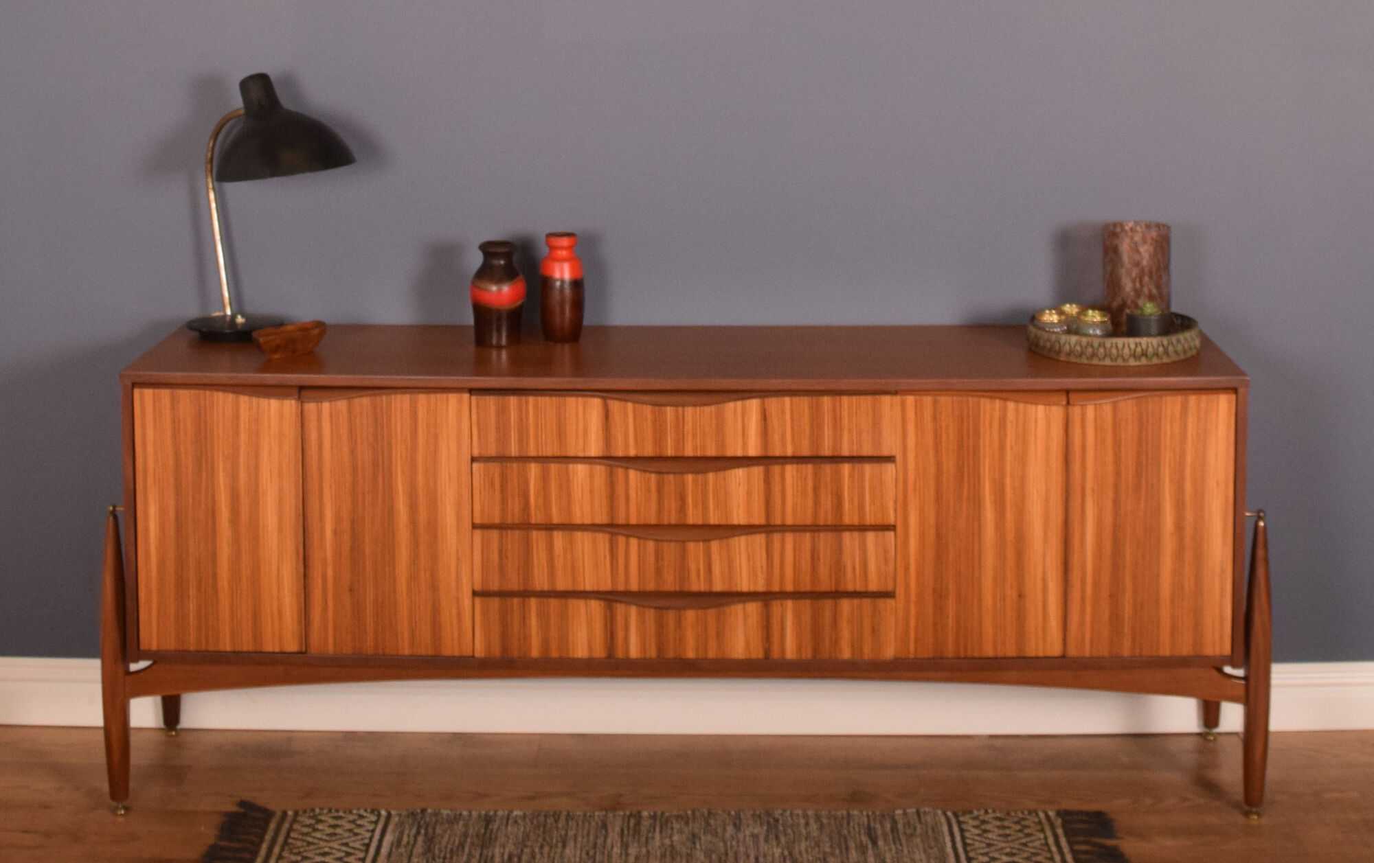 Restored 1960s Retro EON Elliots of Newbury Zebrano Sideboard Atomic Legs