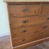 Commode anglaise antique en pin massif, XIXe siècle