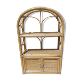 Wall or standing rattan shelf