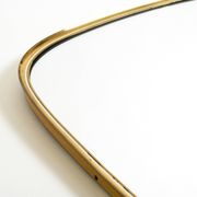 Heavy mid-century brass kidney-shaped wall mirror from Münchner Zierspiegel