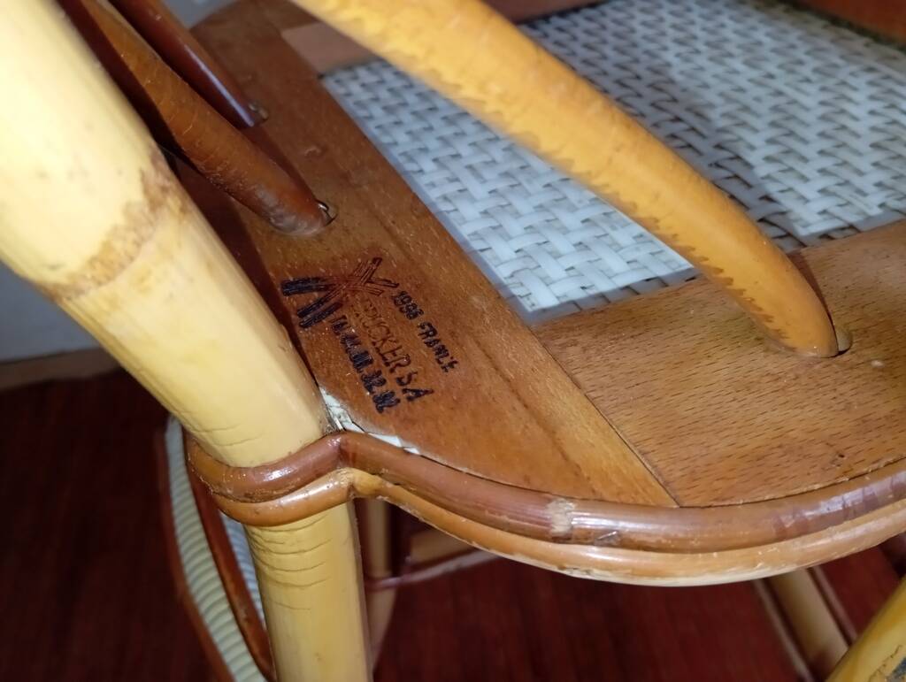 Set of 4 bistro chairs Maison Drucker from the 1990s.