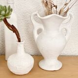 Vase grès blanchi vintage