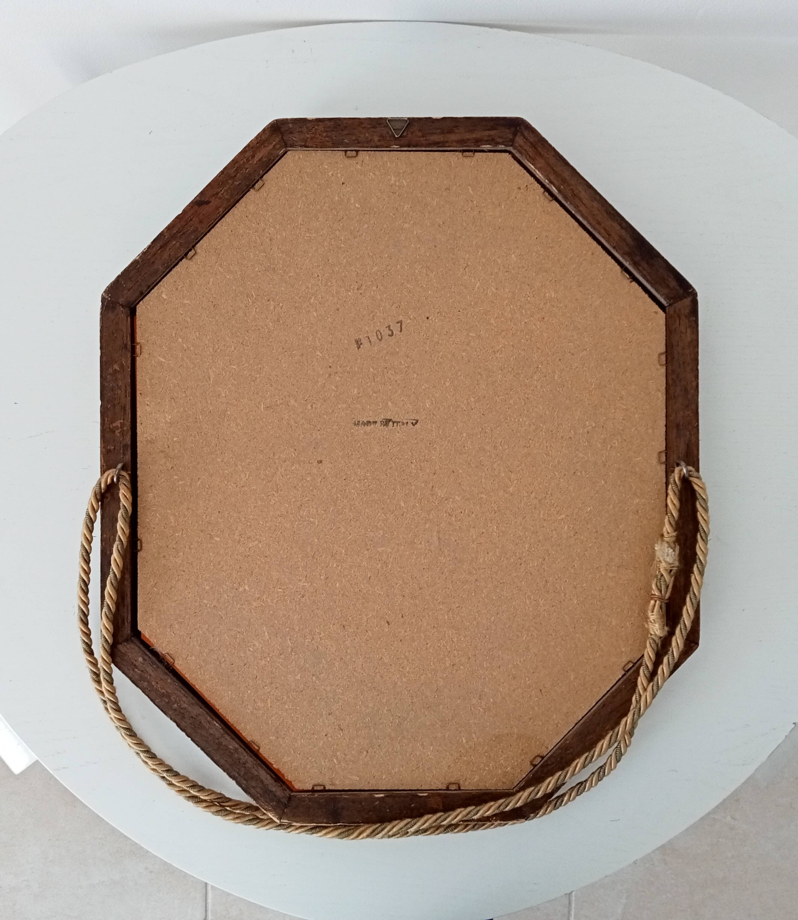 Vintage Italian octagonal mirror from the 70s 47*40cm