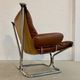 Vintage mid-century Scandinavian cognac leather lounge chair by Harald Relling