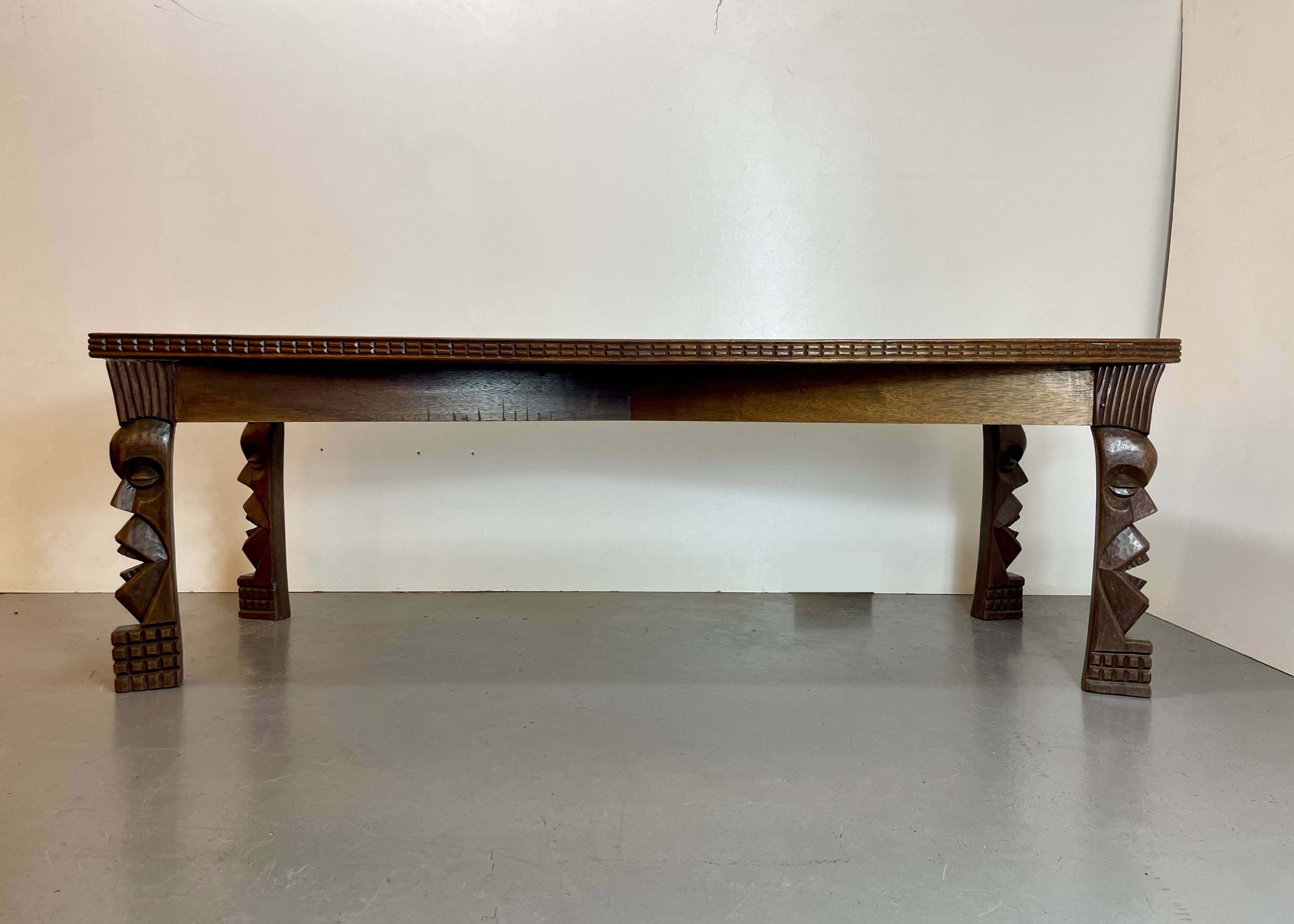 Hand-carved Congolese coffee table, 1989