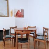 6 chairs skaï teck Bramin made in Denmark