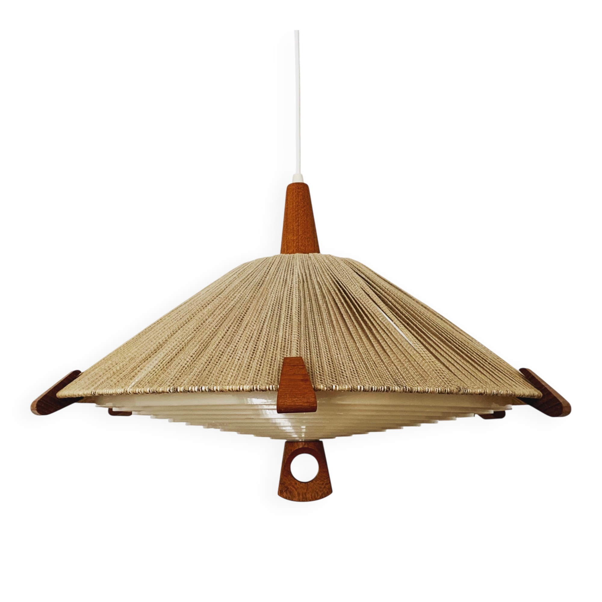 Suspension en sisal et teck par Temde