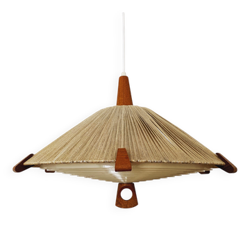 Sisal and Teak Pendant Lamp by Temde