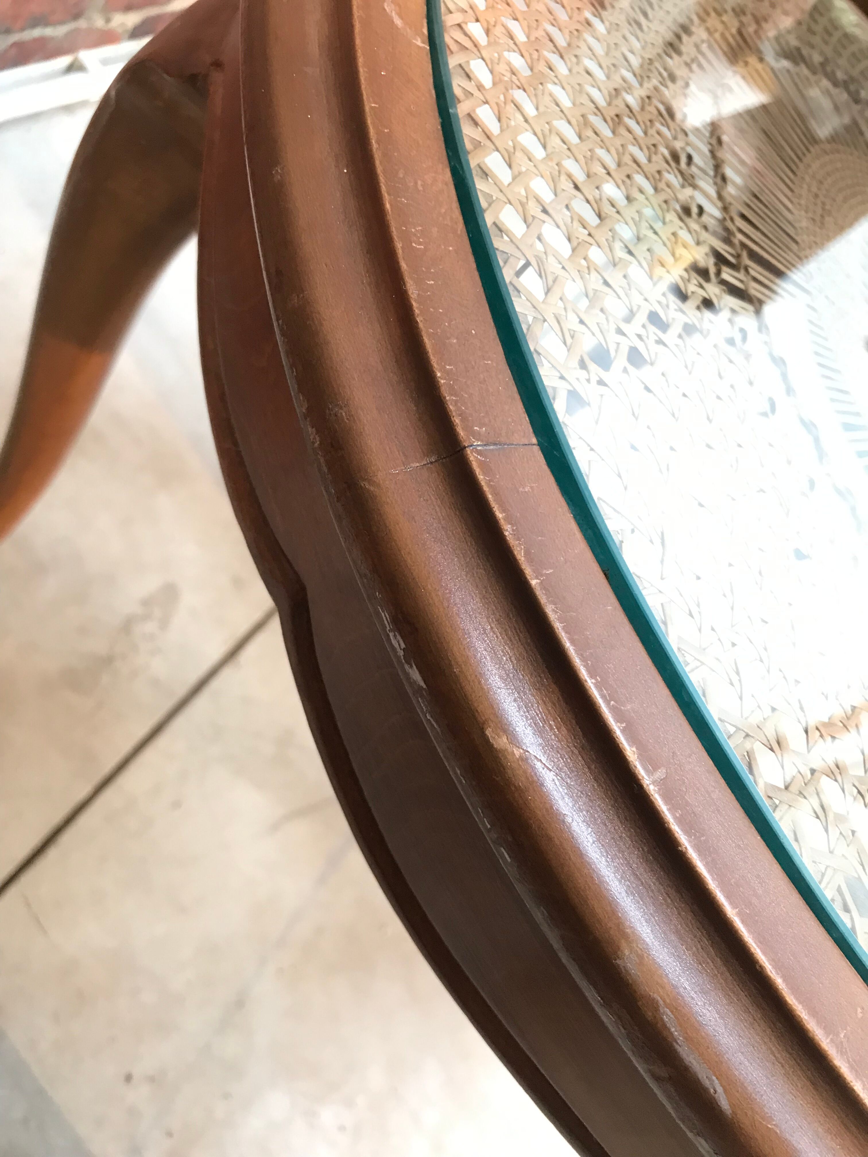 Coffee table in cannage