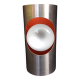 UFO wall light in aluminum and orange