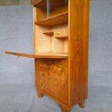 Art Deco secretary in walnut and walnut bramble