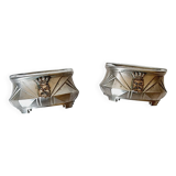 2 Antique Salt Shakers or Cups for Salt and Pepper Shakers Silver Plated Art Deco Metal