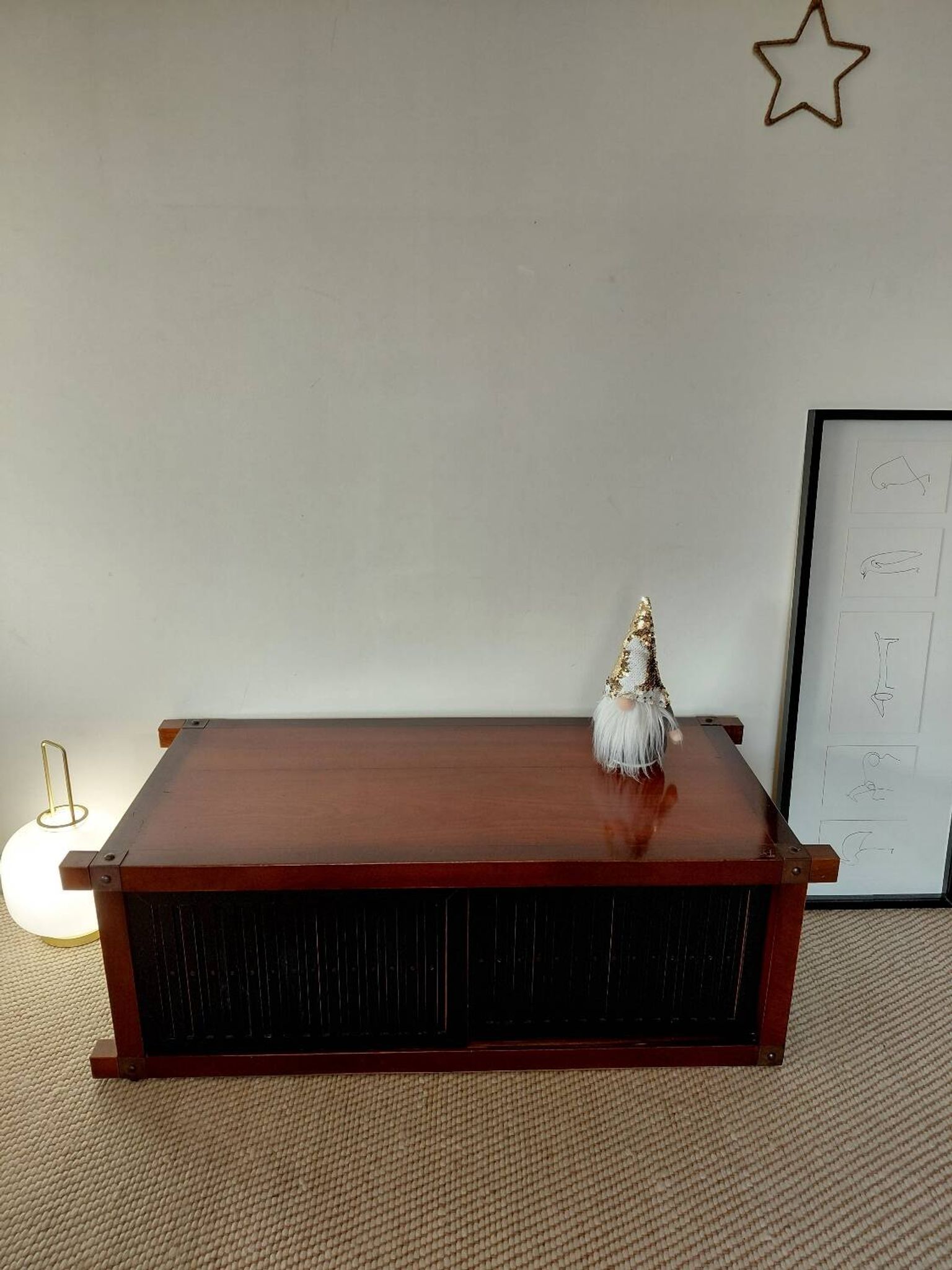 Buffet, meuble TV en bois Roche Bobois, style japandi