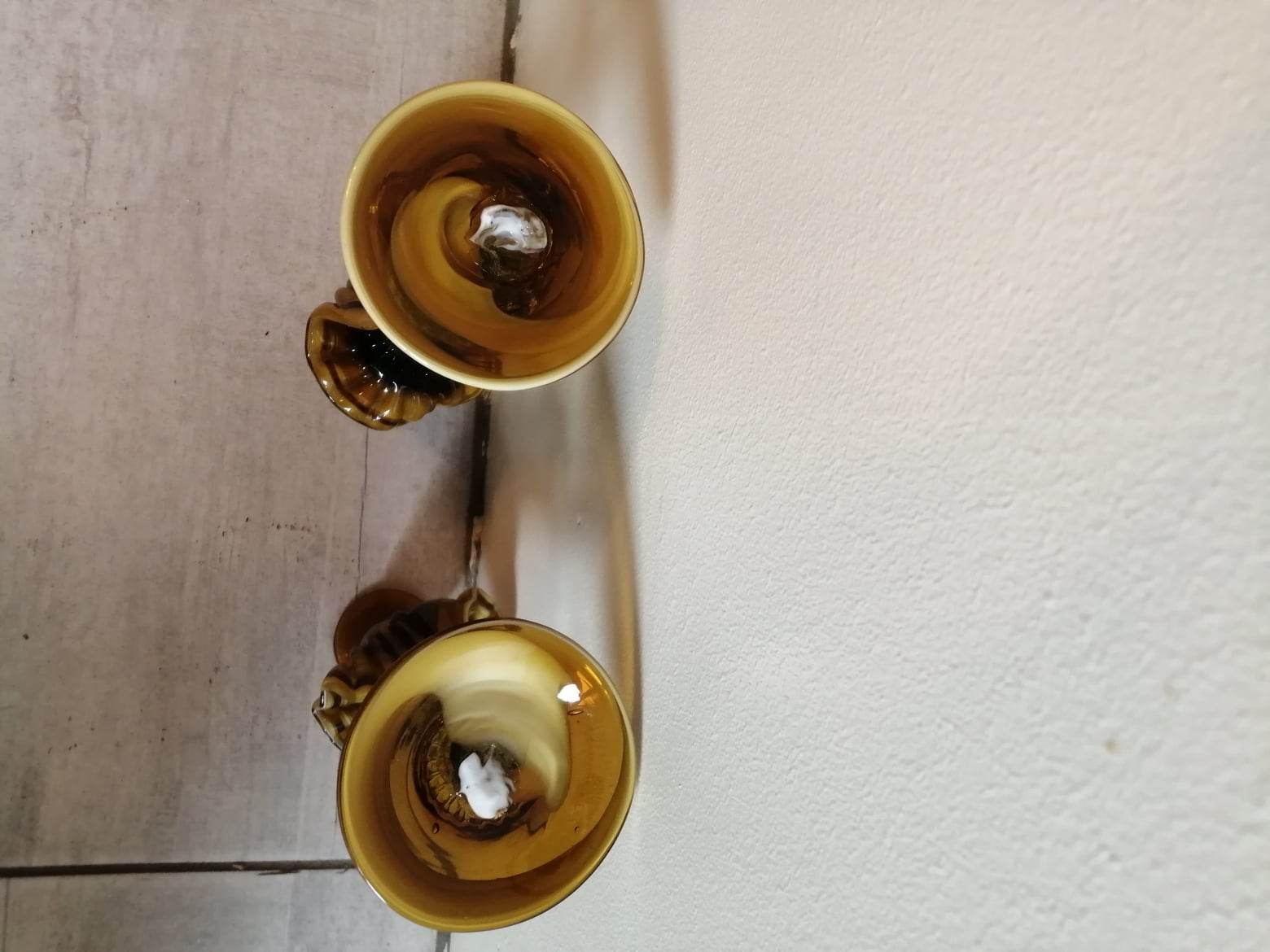 Pair of murano candle holders