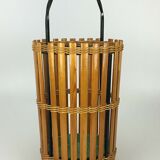 60s 70s umbrella stand umbrella holder wood metal Mid Century Design 60s