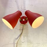 Double wall lamp in metal and brass 1950