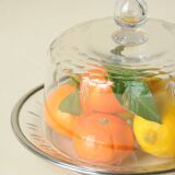 Antique Crystal Cheese Dome with Star Pattern Plate