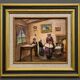 Interior scene – Oil on panel signed Lensky – 20th century