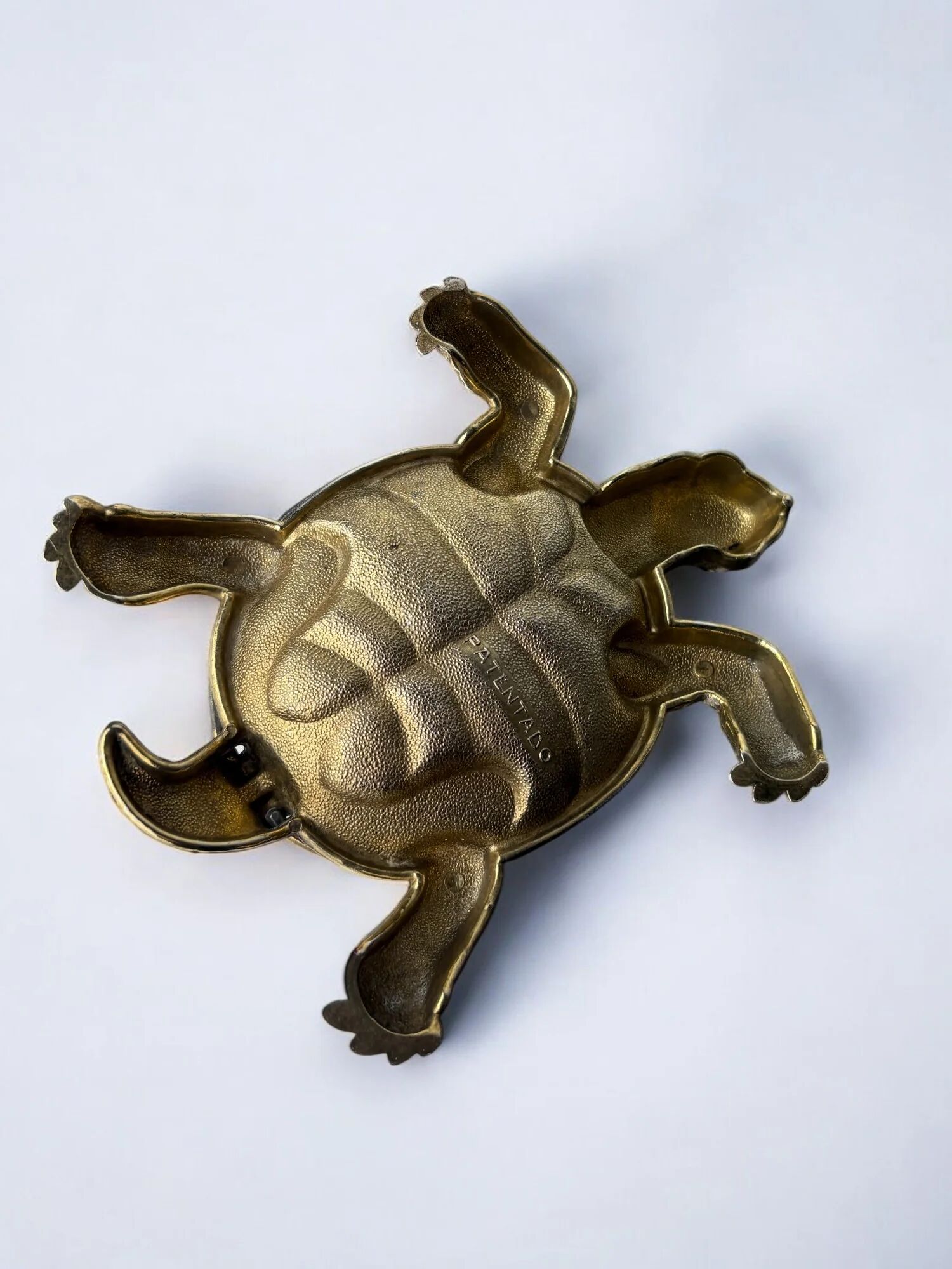 Regency turtle ashtray in brass, Spain, 1980