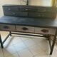 Meuble de bureau en acier et bois cuir