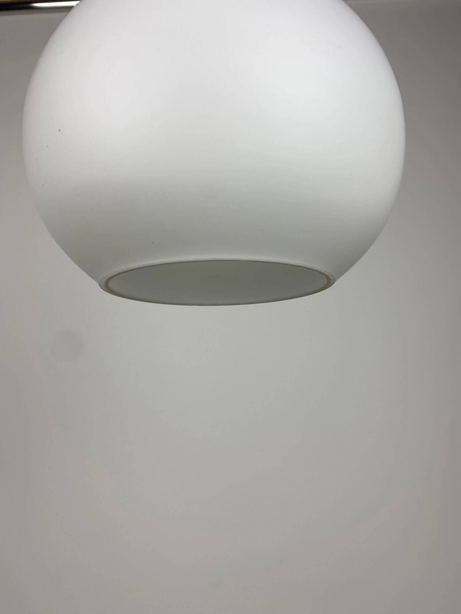 White glass drop-shaped pendant by Peill and Putzler 1960
