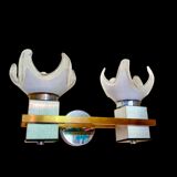 Paire d'appliques verre murano blanc, Mazzega