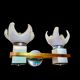 Pair of white Murano glass wall lights, Mazzega