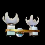 Paire d'appliques verre murano blanc, Mazzega