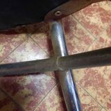 Pair of tubular metal bistro chairs