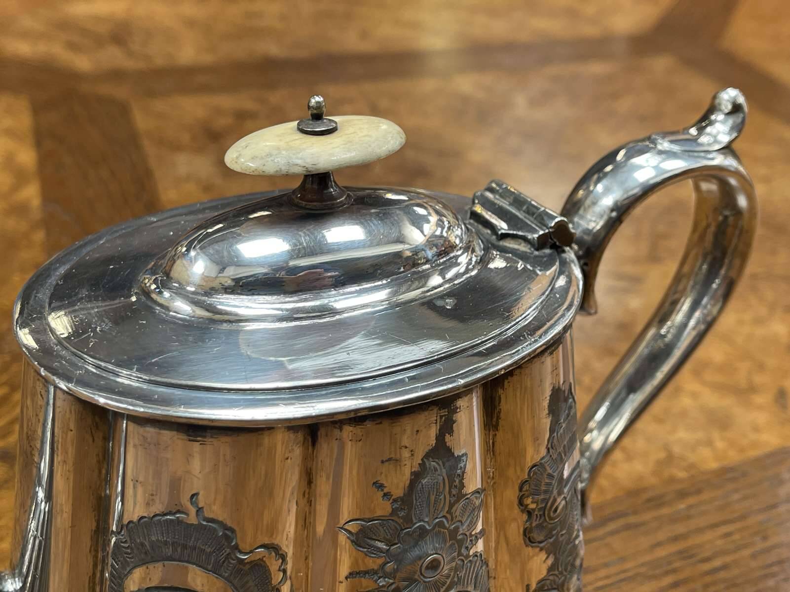 19th century English silver-plated teapot