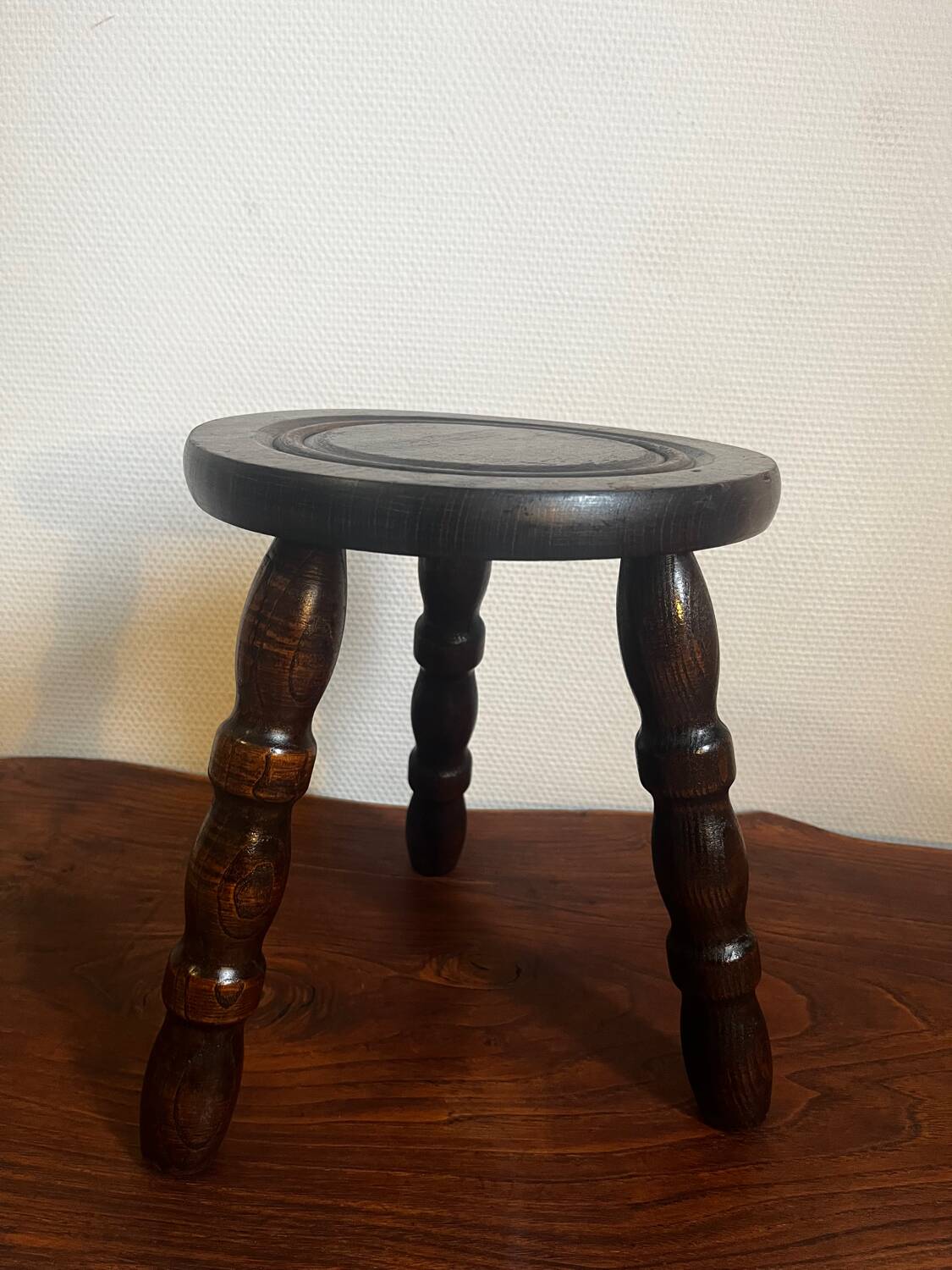 Wooden tripod stool for plant holder