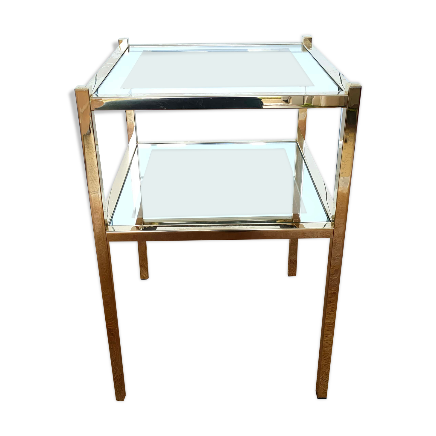 Golden sofa tip and mirror glass