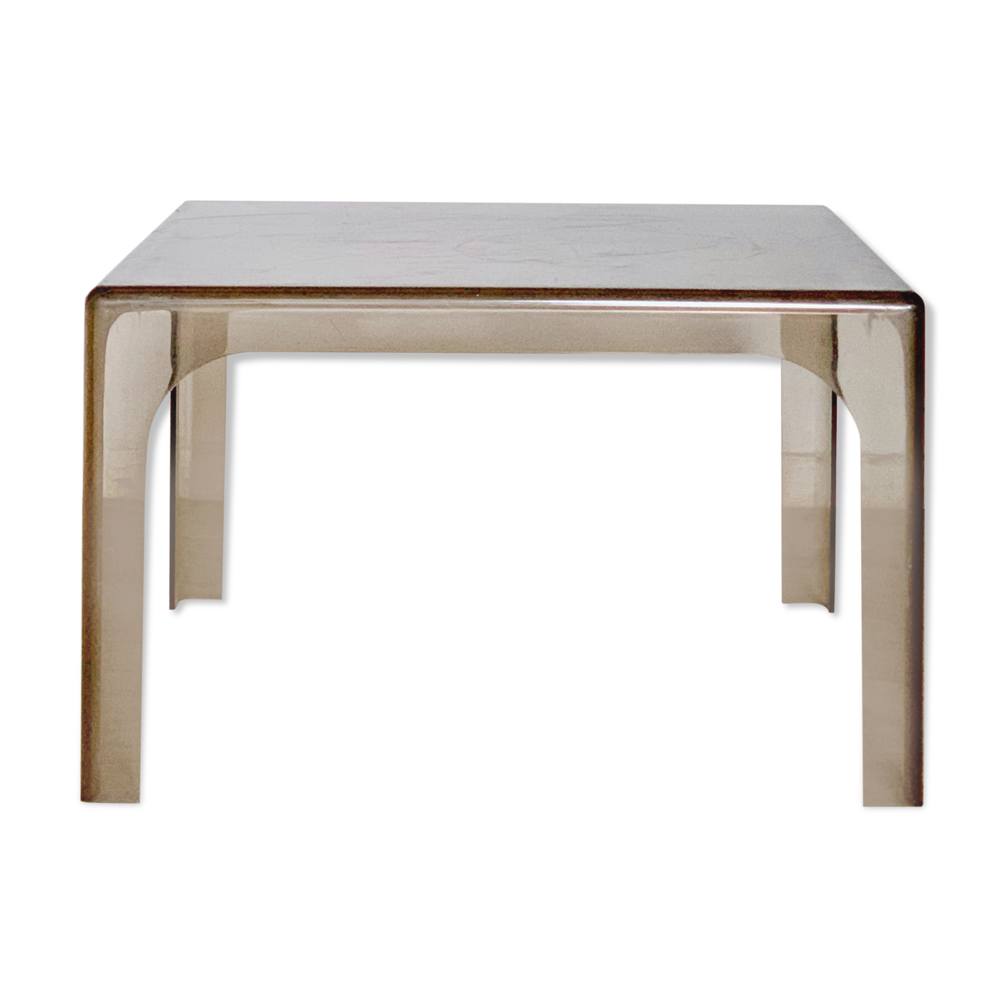 Table plexiglass fumé vintage