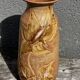 Vintage 1950s ceramic vase with floral decoration - signed Vallauris H 20 cm