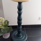 Vintage blue and gold pedestal table