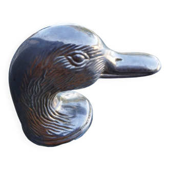 Décapsuleur métal argenté tête de canard